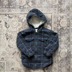 Hatley Navy Plaid Hooded Kids Zippy